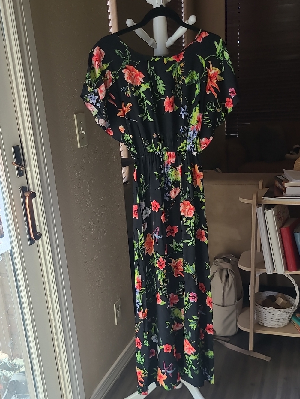 ModCloth Black Floral Maxi Dress